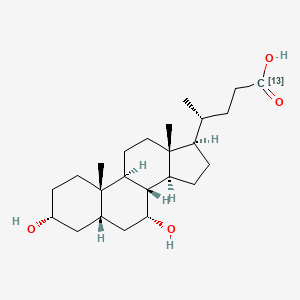 Chemical structure of Chenodeoxycholic acid-13C