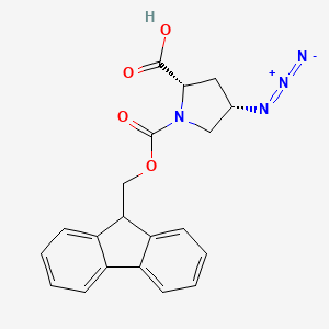 Chemical structure of cis-Fmoc-Pro(4-N3)-OH