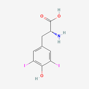 Chemical structure of Diiodotyrosine, D-
