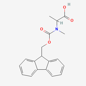Chemical structure of N-[(9H-fluoren-9-ylmethoxy)carbonyl]-N-methylalanine