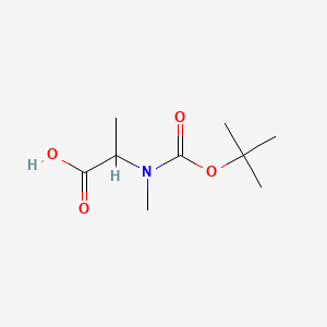 Chemical structure of 2-((tert-Butoxycarbonyl)(methyl)amino)propanoic acid