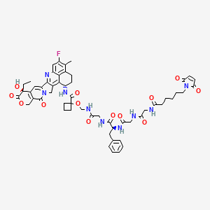 Chemical structure of MC-Gly-Gly-Phe-Gly-Cyclobutanecarboxylic-Exatecan