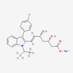Chemical structure of (3S,5R)-Fluvastatin-d6 sodium