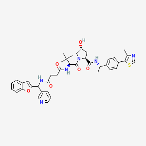Chemical structure of (S,R,S)-AHPC-C2-amide-benzofuranylmethyl-pyridine