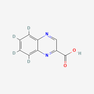 Chemical structure of 2-Quinoxalinecarboxylic acid-d4