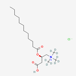 Chemical structure of Lauroyl-L-carnitine-d9 chloride