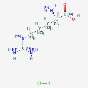 Chemical structure of L-Arginine-13C6,15N4 hydrochloride