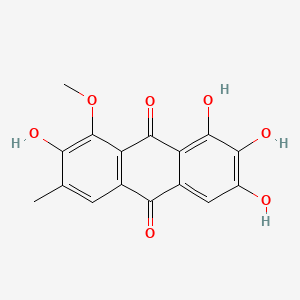 Chemical structure of 1,2,3,7-Tetrahydroxy-8-methoxy-6-methyl-9,10-anthraquinone