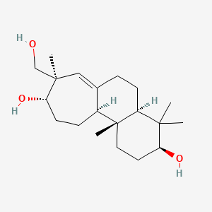 Chemical structure of 17(13→14)-Abeo-ent-3S*,13S*,16-trihydroxystrob-8(15)-ene