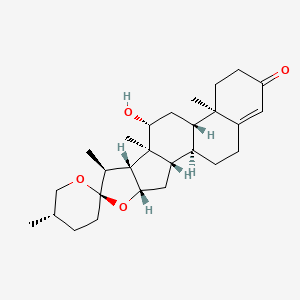 Chemical structure of (25S)-12β-Hydroxyspirost-4-en-3-one