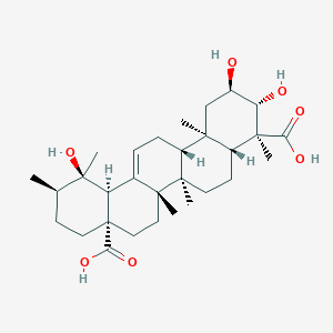 Chemical structure of (2α,3β,4α)-2,3,19-Trihydroxyurs-12-ene-23,28-dioic acid