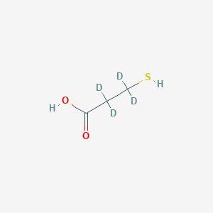 Chemical structure of 3-Mercaptopropionic acid-d4