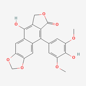 Chemical structure of 4'-Demethyldehydropodophyllotoxin