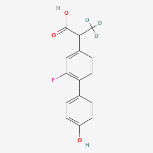 Chemical structure of 4'-Hydroxy Flurbiprofen-d3