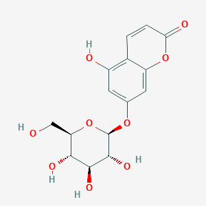 Chemical structure of 5,7-Dihydroxycoumarin 7-O-β-D-glucopyranoside