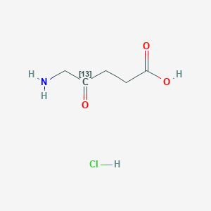 Chemical structure of 5-Aminolevulinic acid-13C-1 hydrochloride