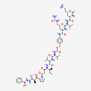 Chemical structure of Ac-Lys-Val-Cit-PABC-MMAE