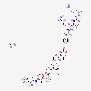 Chemical structure of Ac-Lys-Val-Cit-PABC-MMAE formic