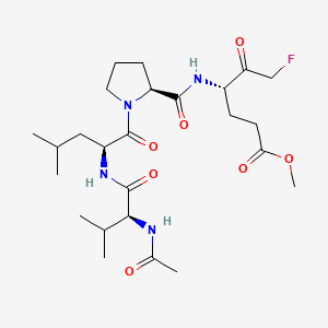 Chemical structure of Ac-VLPE-FMK