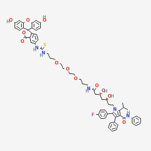 Chemical structure of Atrovastatin-PEG3-FITC