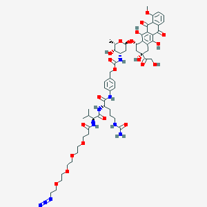Chemical structure of Azide-PEG4-VC-PAB-Doxorubicin