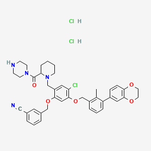 Chemical structure of BMS-1166-N-piperidine-CO-N-piperazine dihydrochloride