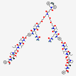 Chemical structure of DBCO-(PEG2-VC-PAB-MMAE)2