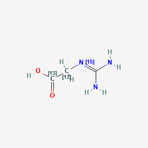 Chemical structure of Glycocyamine-15N,13C2