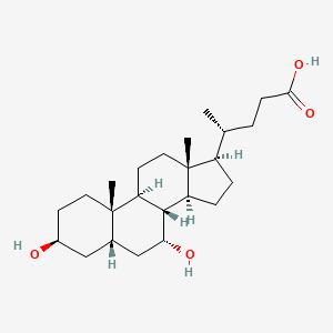 Chemical structure of Isochenodeoxycholic acid