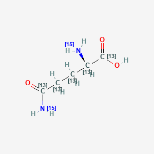 Chemical structure of L-Glutamine-13C5,15N2