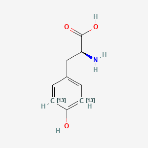 Chemical structure of L-Tyrosine-3,5-13C2