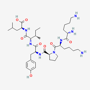 Chemical structure of H-Lys-lys-pro-tyr-ile-leu-OH