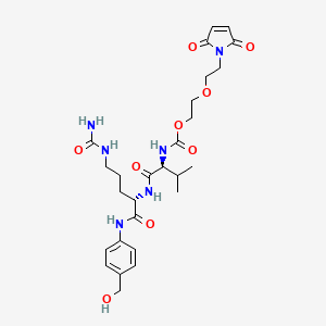 Chemical structure of Mal-PEG2-Val-Cit-PABA