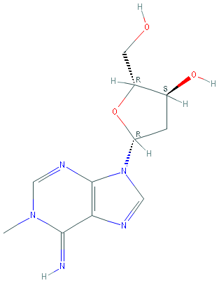 Chemical structure of N1-Methyl-2'-deoxyadenosine