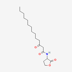 Chemical structure of 3-oxo-N-(2-oxooxolan-3-yl)tetradecanamide