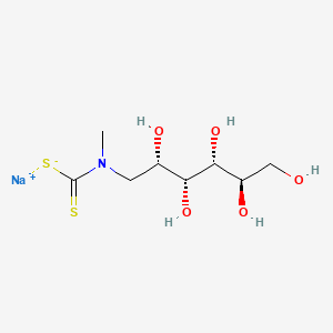 Chemical structure of N-methyl-N-dithiocarboxyglucamine sodium
