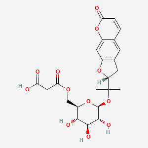 Chemical structure of Nodakenetin-Glucose-malonic acid