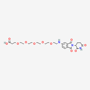 Chemical structure of Pomalidomide-5'-PEG5-C2-COOH
