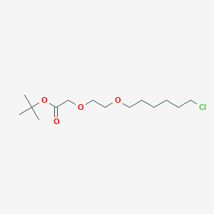 Chemical structure of Boc-C1-PEG2-C4-Cl