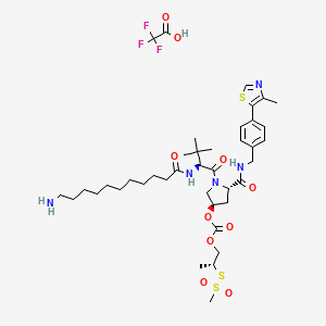 Chemical structure of (S,R,S)-AHPC-isobutyl acetate-methanesulfonothioate-Me-C10-NH2 TFA