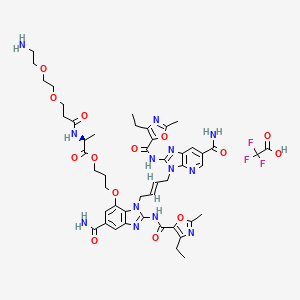 Chemical structure of STING agonist-20-Ala-amide-PEG2-C2-NH2 TFA