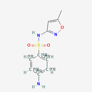 Chemical structure of Sulfamethoxazole-13C6