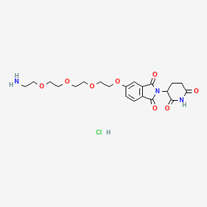 Chemical structure of Thalidomide-5-PEG4-NH2 hydrochloride