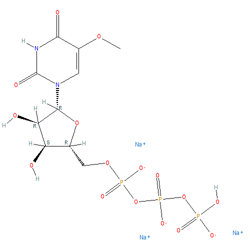 Chemical structure of 5-Methoxyuridine 5'-triphosphate trisodium