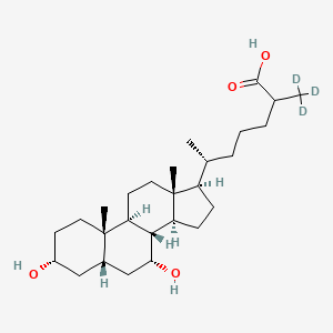 Chemical structure of 3α,7α-Dihydroxycoprostanic acid-d3