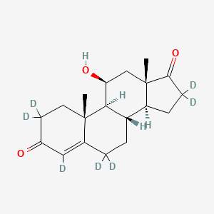 Chemical structure of 11-Beta-hydroxyandrostenedione-d7