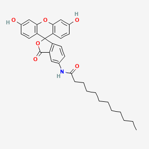 Chemical structure of 5-Dodecanoylaminofluorescein