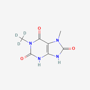 Chemical structure of 1,7-Dimethyluric acid-d3