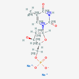 Chemical structure of Thymidine-5'-monophosphate-13C10,15N2 disodium