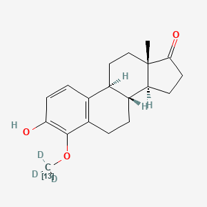 Chemical structure of 4-Methoxyestrone-13C,d3
